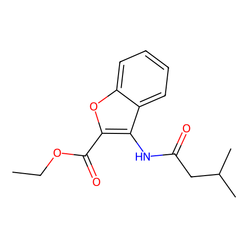 Ethyl 3-(3-methylbutanamido)benzofuran-2-carboxylate structure