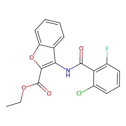 Ethyl 3-(2-chloro-6-fluorobenzamido)benzofuran-2-carboxylate structure