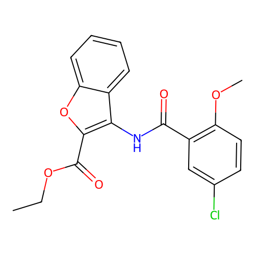 Ethyl 3-(5-chloro-2-methoxybenzamido)benzofuran-2-carboxylate structure