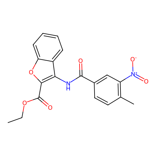 Ethyl 3-(4-methyl-3-nitrobenzamido)benzofuran-2-carboxylate structure