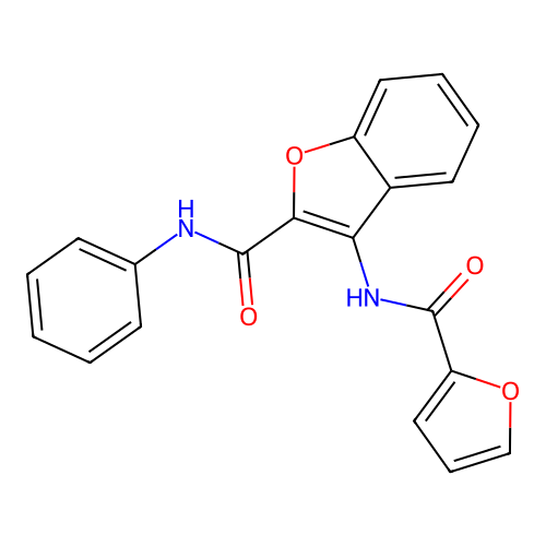 3-(furan-2-carboxamido)-N-phenylbenzofuran-2-carboxamide structure
