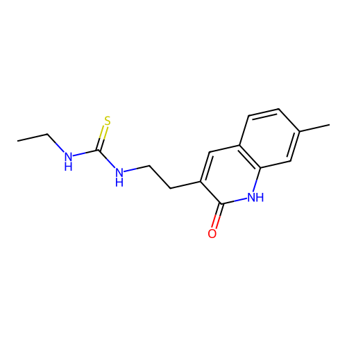 1-Ethyl-3-(2-(7-methyl-2-oxo-1,2-dihydroquinolin-3-yl)ethyl)thiourea structure
