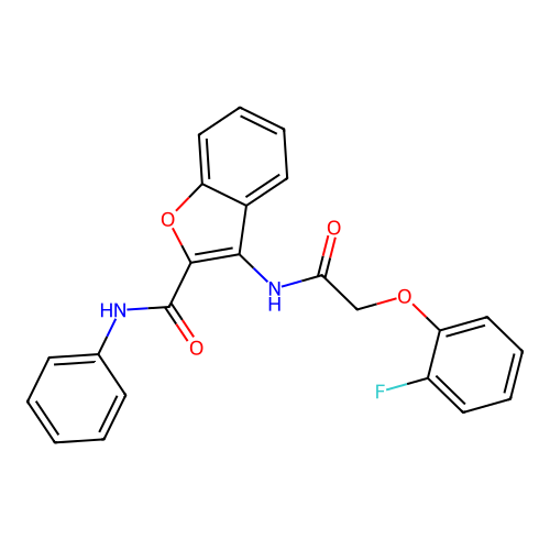 3-(2-(2-fluorophenoxy)acetamido)-N-phenylbenzofuran-2-carboxamide structure