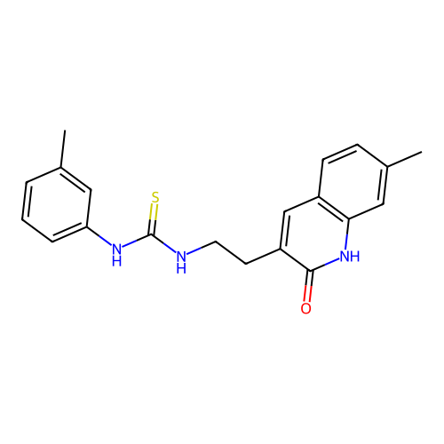 1-[2-(7-methyl-2-oxo-1H-quinolin-3-yl)ethyl]-3-(3-methylphenyl)thiourea structure