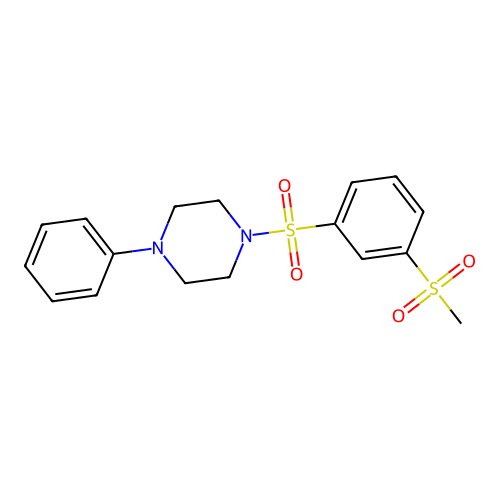1-(3-Methylsulfonylphenyl)sulfonyl-4-phenylpiperazine structure