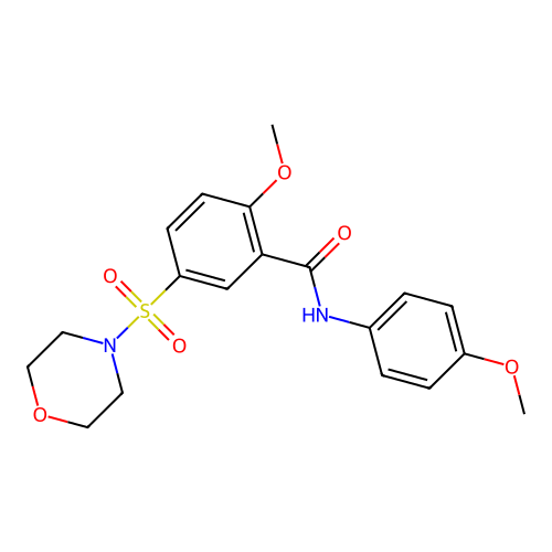 2-methoxy-N-(4-methoxyphenyl)-5-morpholin-4-ylsulfonylbenzamide structure