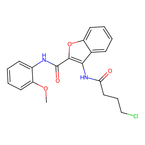 3-(4-chlorobutanamido)-N-(2-methoxyphenyl)benzofuran-2-carboxamide structure