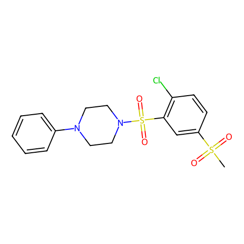 1-((2-Chloro-5-(methylsulfonyl)phenyl)sulfonyl)-4-phenylpiperazine structure