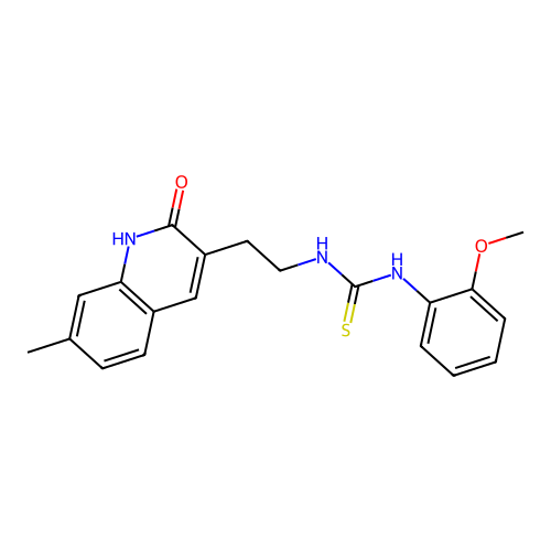 1-(2-Methoxyphenyl)-3-(2-(7-methyl-2-oxo-1,2-dihydroquinolin-3-yl)ethyl)thiourea structure