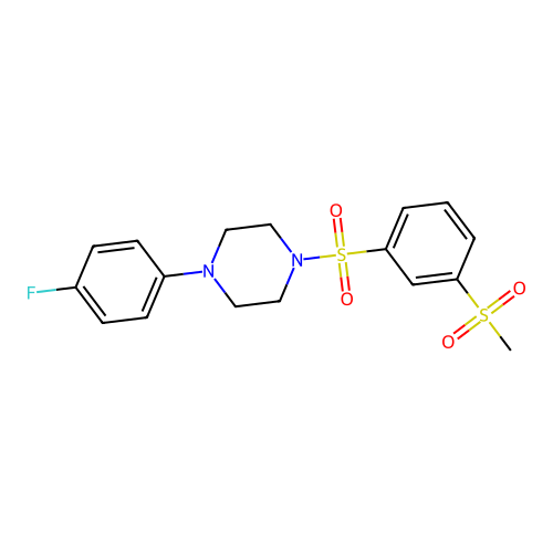 1-(4-Fluorophenyl)-4-(3-methylsulfonylphenyl)sulfonylpiperazine structure
