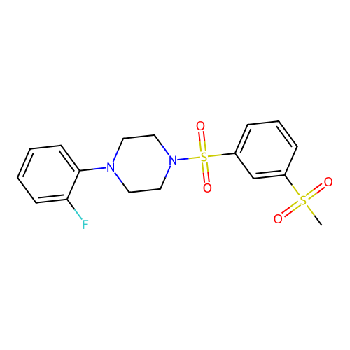 1-(2-Fluorophenyl)-4-(3-methylsulfonylphenyl)sulfonylpiperazine structure