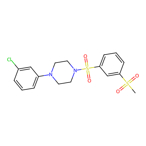 1-(3-Chlorophenyl)-4-((3-(methylsulfonyl)phenyl)sulfonyl)piperazine structure