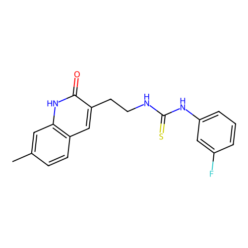 1-(3-Fluorophenyl)-3-(2-(7-methyl-2-oxo-1,2-dihydroquinolin-3-yl)ethyl)thiourea structure