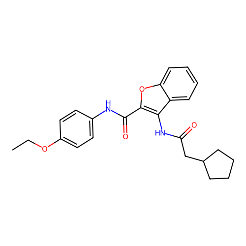 3-(2-cyclopentylacetamido)-N-(4-ethoxyphenyl)benzofuran-2-carboxamide structure