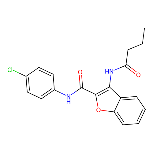 3-butyramido-N-(4-chlorophenyl)benzofuran-2-carboxamide structure