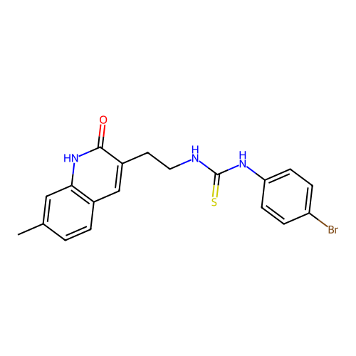 1-(4-Bromophenyl)-3-(2-(7-methyl-2-oxo-1,2-dihydroquinolin-3-yl)ethyl)thiourea structure
