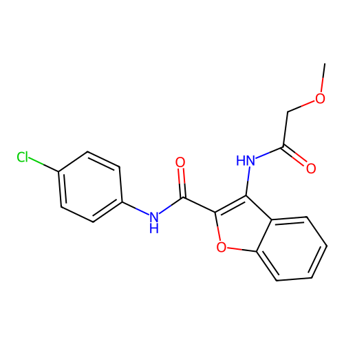 N-(4-chlorophenyl)-3-(2-methoxyacetamido)benzofuran-2-carboxamide structure