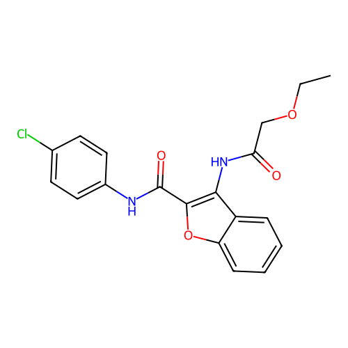 N-(4-chlorophenyl)-3-(2-ethoxyacetamido)benzofuran-2-carboxamide structure
