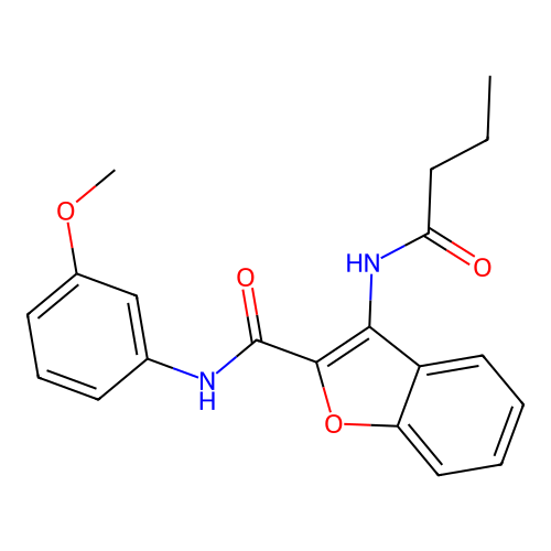 3-butyramido-N-(3-methoxyphenyl)benzofuran-2-carboxamide structure