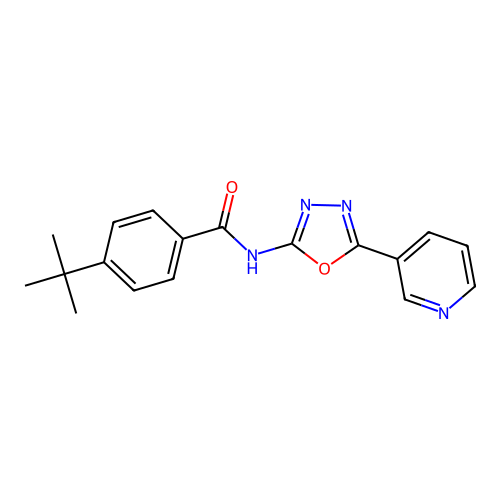 4-tert-butyl-N-(5-pyridin-3-yl-1,3,4-oxadiazol-2-yl)benzamide structure