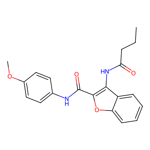 3-butyramido-N-(4-methoxyphenyl)benzofuran-2-carboxamide structure