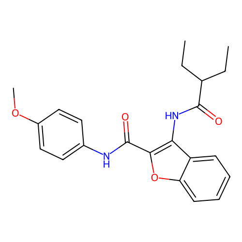 3-(2-ethylbutanamido)-N-(4-methoxyphenyl)benzofuran-2-carboxamide structure