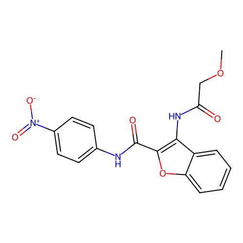 3-(2-methoxyacetamido)-N-(4-nitrophenyl)benzofuran-2-carboxamide structure