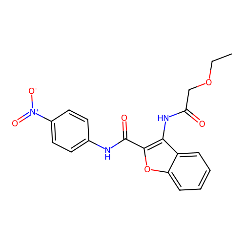 3-(2-ethoxyacetamido)-N-(4-nitrophenyl)benzofuran-2-carboxamide structure