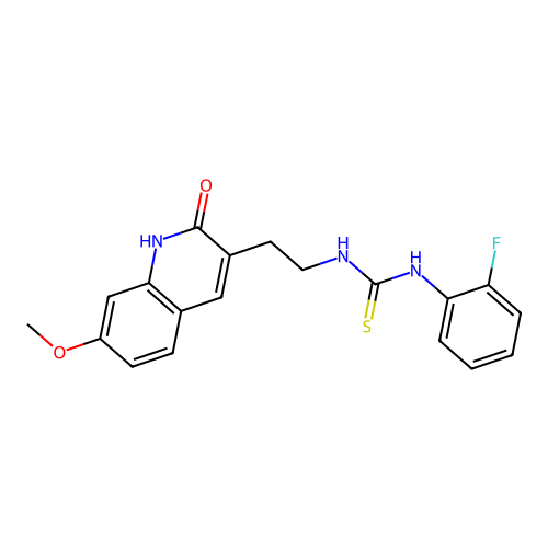 1-(2-Fluorophenyl)-3-(2-(7-methoxy-2-oxo-1,2-dihydroquinolin-3-yl)ethyl)thiourea structure