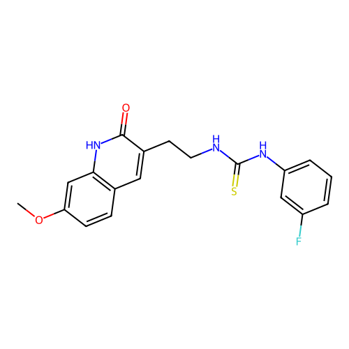 1-(3-Fluorophenyl)-3-(2-(7-methoxy-2-oxo-1,2-dihydroquinolin-3-yl)ethyl)thiourea structure