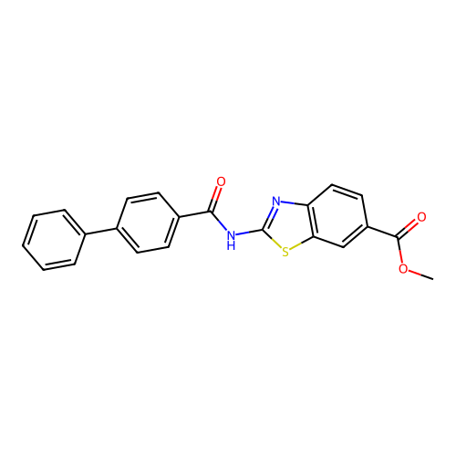 Methyl 2-[(4-phenylbenzoyl)amino]-1,3-benzothiazole-6-carboxylate structure