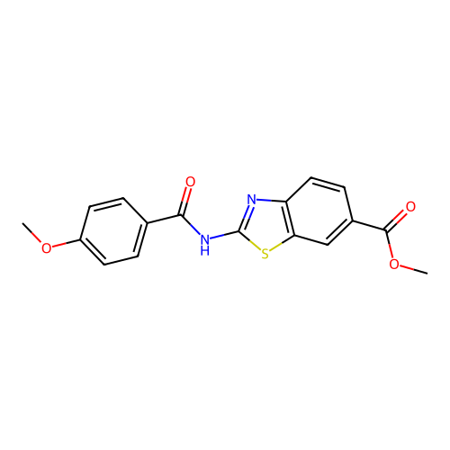 Methyl 2-(4-methoxybenzamido)benzo[d]thiazole-6-carboxylate structure
