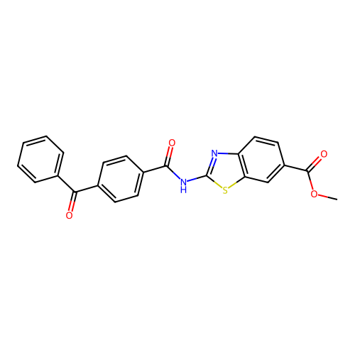 Methyl 2-(4-benzoylbenzamido)benzo[d]thiazole-6-carboxylate structure