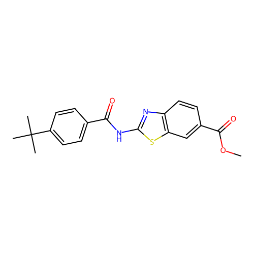 Methyl 2-(4-(tert-butyl)benzamido)benzo[d]thiazole-6-carboxylate structure