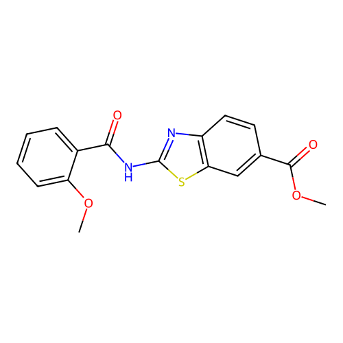 Methyl 2-(2-methoxybenzamido)benzo[d]thiazole-6-carboxylate structure