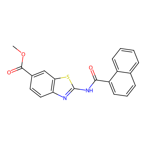Methyl 2-(naphthalene-1-carbonylamino)-1,3-benzothiazole-6-carboxylate structure