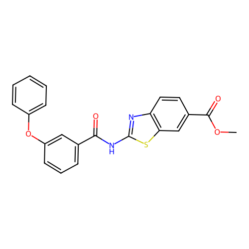 Methyl 2-(3-phenoxybenzamido)benzo[d]thiazole-6-carboxylate structure