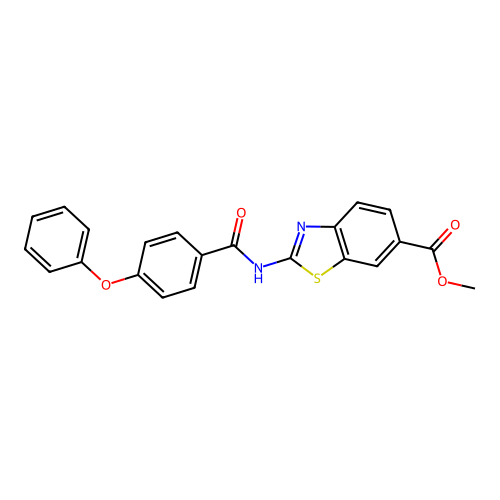 Methyl 2-(4-phenoxybenzamido)benzo[d]thiazole-6-carboxylate structure