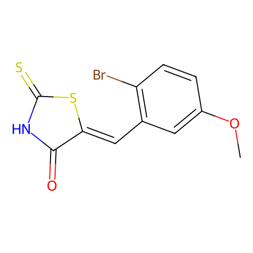 4-Thiazolidinone, 5-[(2-bromo-5-methoxyphenyl)methylene]-2-thioxo- structure