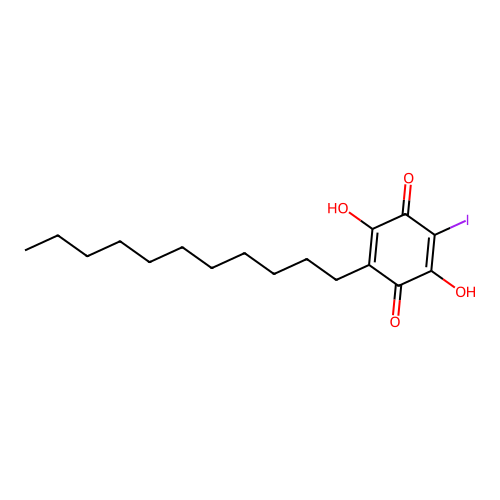 2,5-Dihydroxy-3-iodo-6-undecylcyclohexa-2,5-diene-1,4-dione structure