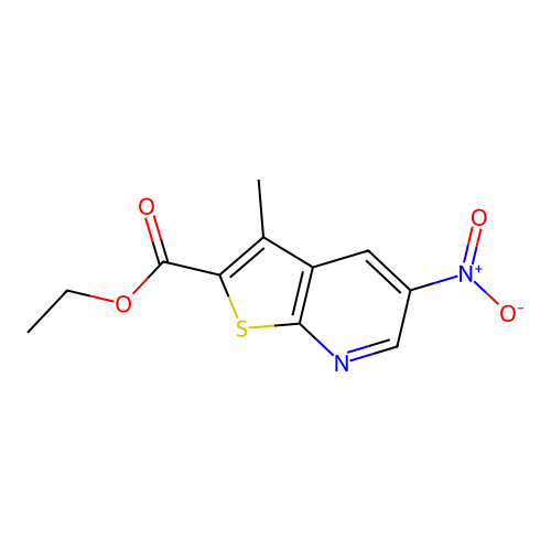 Thieno[2,3-b]pyridine-2-carboxylic acid, 3-methyl-5-nitro-, ethyl ester structure