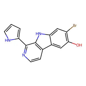 7-bromo-1-(1H-pyrrol-2-yl)-9H-pyrido[3,4-b]indol-6-ol structure