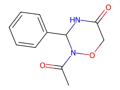 2-Acetyl-3-phenyl-1,2,4-oxadiazin-5-one structure