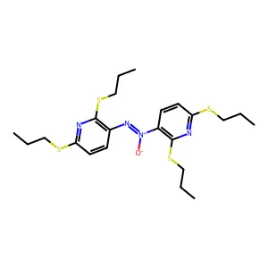 Pyridine, 3,3'-azoxybis(2,6-bis(propylthio)- structure