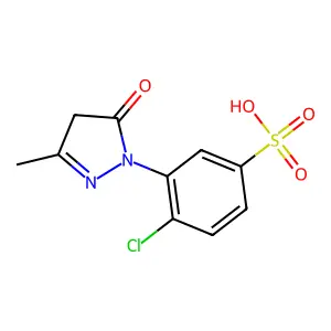 Benzenesulfonic acid, 4-chloro-3-(4,5-dihydro-3-methyl-5-oxo-1H-pyrazol-1-yl)- structure