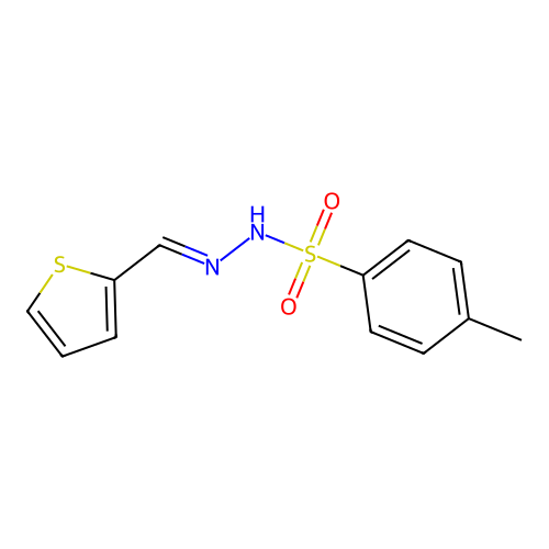 4-methyl-N'-(thiophen-2-ylmethylene)benzenesulfonohydrazide structure