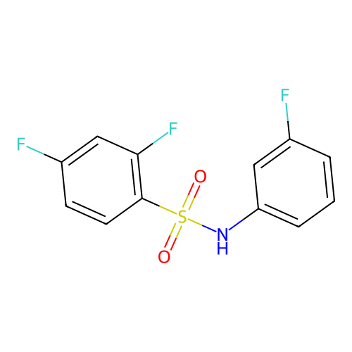 2,4-difluoro-N-(3-fluorophenyl)benzenesulfonamide structure