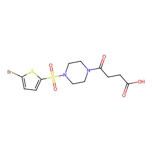 4-{4-[(5-Bromothiophen-2-yl)sulfonyl]piperazin-1-yl}-4-oxobutanoic acid structure