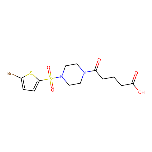 5-(4-((5-Bromothiophen-2-yl)sulfonyl)piperazin-1-yl)-5-oxopentanoic acid structure