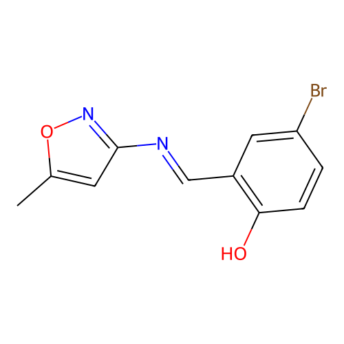 4-Bromo-2-{[(5-methyl-3-isoxazolyl)imino]methyl}phenol structure